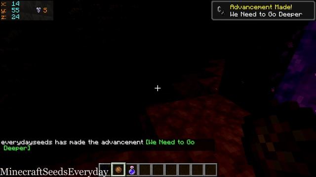 Minecraft Java 1.16.5 Seed: Four desert temples near spawn and ruined portal going right to bastion