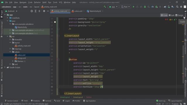 Design the Simple Calculator UI in Android Studio | Part-1