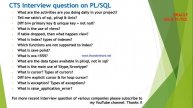 CTS interview questions on Oracle SQL and PLSQL