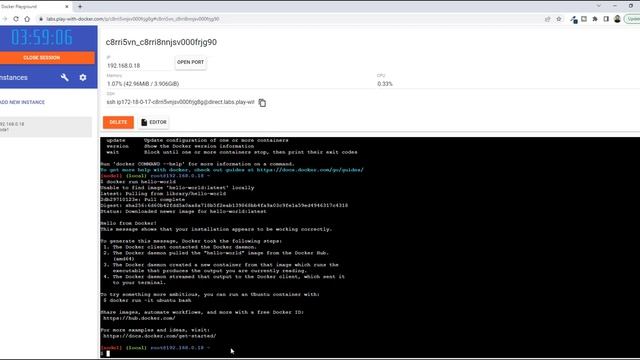 Play with Docker  : تجربة دوكر Online