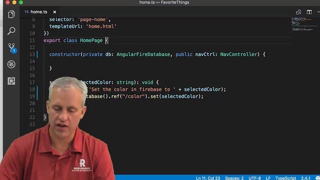 Angular with Firebase course - Ionic Favorite Things - 03 Favorite Color in Firebase