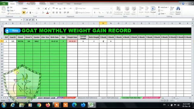 Goat / Sheep /Cattle Record keeping In Excel [2020] | Goat Excel Record Keeping
