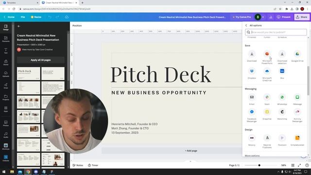 How do I convert Canva to PowerPoint or Google Slides