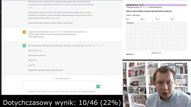 Sztuczna Inteligencja na maturze. Chat GPT i podstawowa matematyka z 2023 roku.