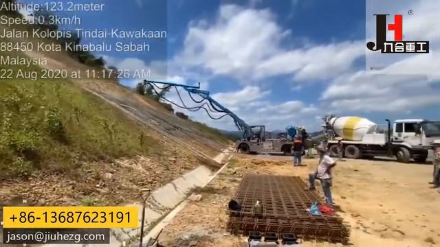 Насос для торкретирования бетона / роботизированный манипулятор для торкретирования бетона