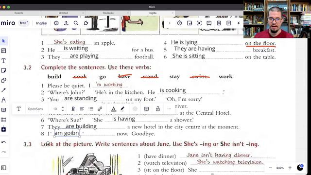 Exercícios de Present Continuous - Unit 3 | Essential Grammar In Use | Prof. Mateus Teixeira
