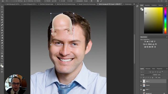 Adding a bald head - Photoshop creature creation part 03