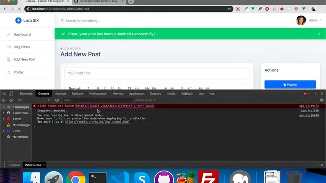 [Part 2] laravel 6 blog with vuejs - LaraSix
