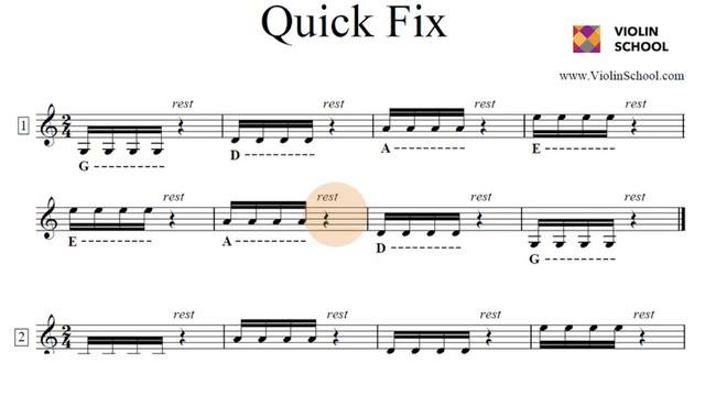 Quick Fix [Open String Violin Music] - Video Lesson