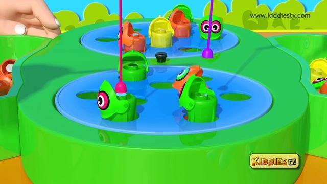 Fishing game for children | Hook the fish game for kids | Fish catching activity | 3D | Kiddiestv