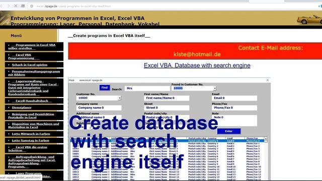 39 Excel VBA  Database With Search Engine