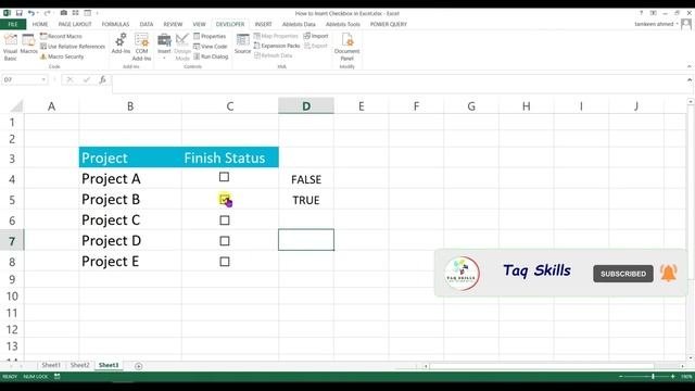 Effortless Task Tracking In Excel Insert #checkboxes  In Excel & #calculate  Completion Percentage
