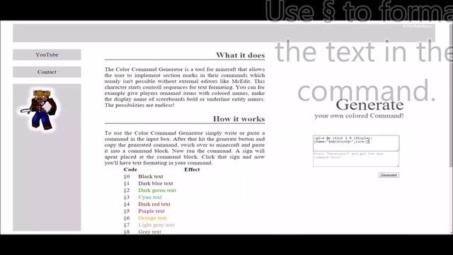 Minecraft Color Command Genarator | Minecraft Command Block Tool | TheBalliboysliBoys