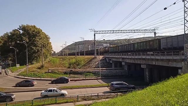 2ЭС6-192 С грузовым составом и ЭД4М-0314 С сообщением Новокузнецк-Томусинская