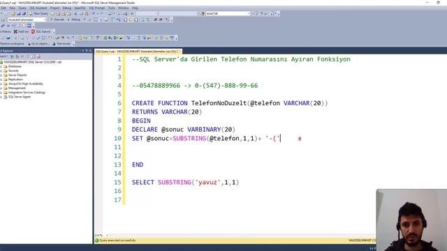 SQL Serverda Girilen Telefon Numarasını Ayıran Fonksiyon