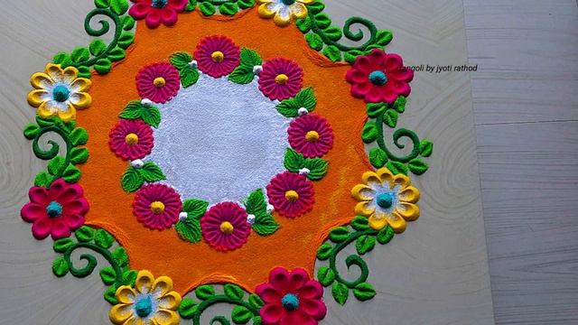 #1441 new year rangoli designs   Sankranti rangoli design   satisfying video