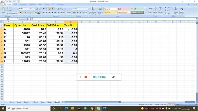 MS Excel - How to quickly convert Numbers to Percentages: Percentage Format