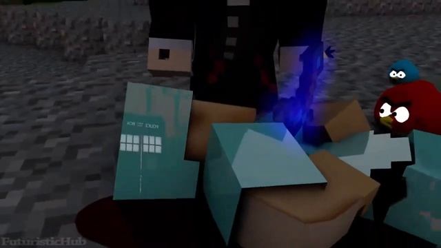 Part 9 Angry birds  (Herobrine vs Steve) Minecraft Animation by  ( FuturisticHub )