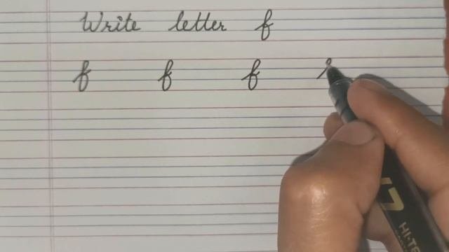 How to write small letter f in cursive