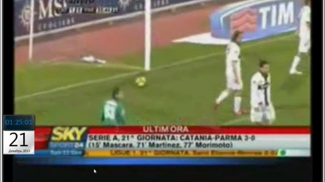 Чемпионат Италии 2009 10 Катанья 2 0 Парма Мартинес Хорхе