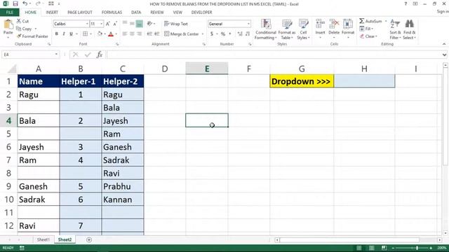 HOW TO REMOVE BLANKS FROM THE DROPDOWN LIST IN EXCEL (TAMIL) | Kallanai YT