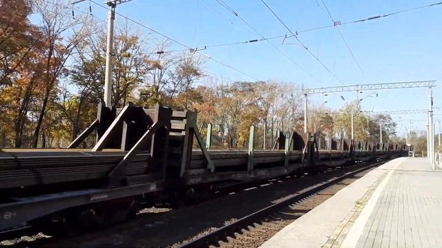 Электровоз 2ЭС5К-437 "Ермак" с вывозным поездом