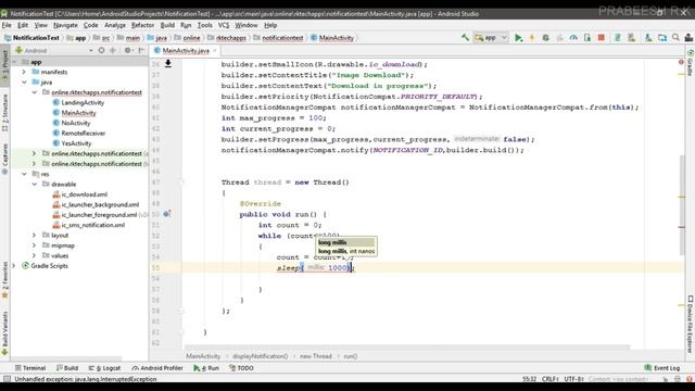 Android tutorial (2018) - 49- Notification with Progress Bar