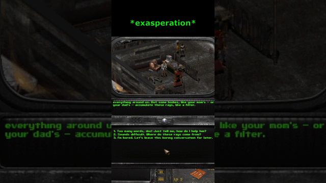 Getting Mad At Terrible Dialogue In Olympus 2207 (Fallout 2 Complete Conversion Mod)