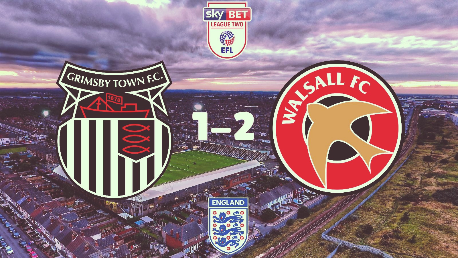 EFL.Ligue Two. День матча 12. Grimsby Town 1-2 Walsall.