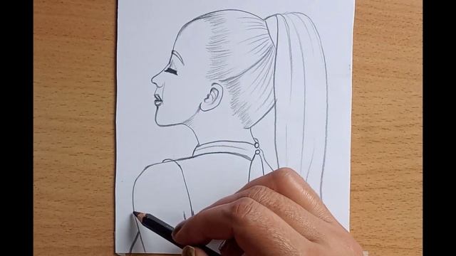 How to draw a side view face girl / pencil sketch / easy step by step