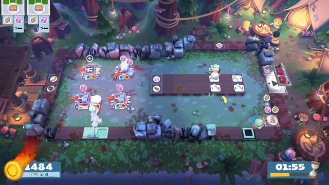 Overcooked! 2 - Campfire Cook Off 1-2 (3 players) Score: 3092