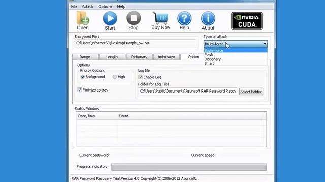 Asunsoft RAR Password Recovery demonstration