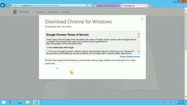 How to Install Google Chrome in Windows Server 2012 R2