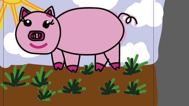 Рисуем свинку детям часть 86