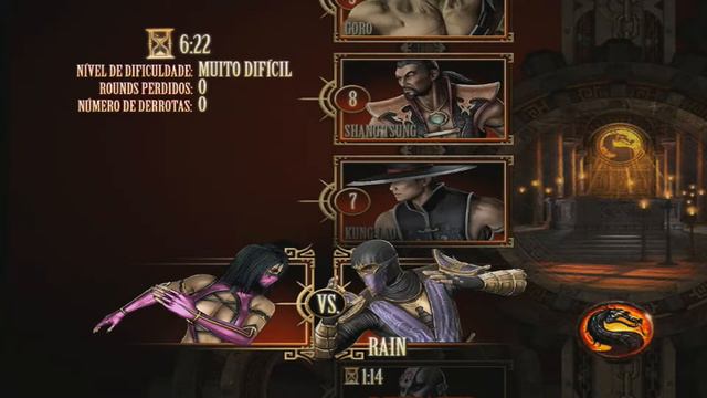Mortal Kombat 9 Mileena Modo Torneio nível Muito Difícil Sem Derrotas