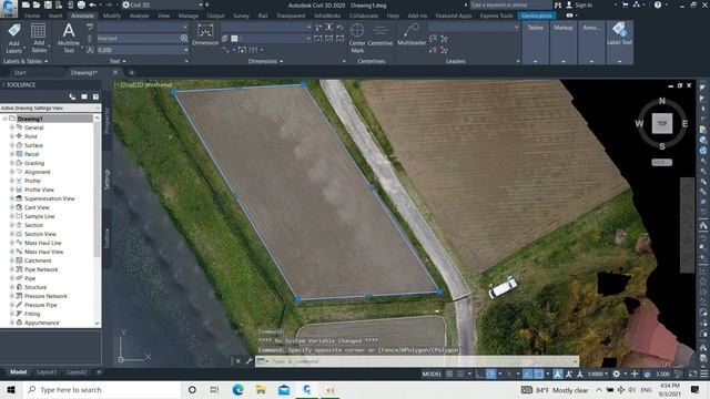 Create Plane Survey with Orthophoto in Civil3D