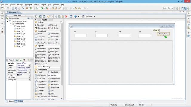 Draw a String in Computer Graphics Line Using DDA Algorithm  Java Animation Tutorial In Urdu/Hindi