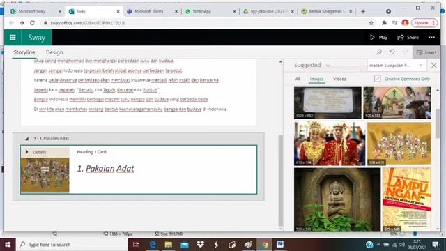 Tutorial membuat bahan Ajar Sway di microsoft Office Teams 365