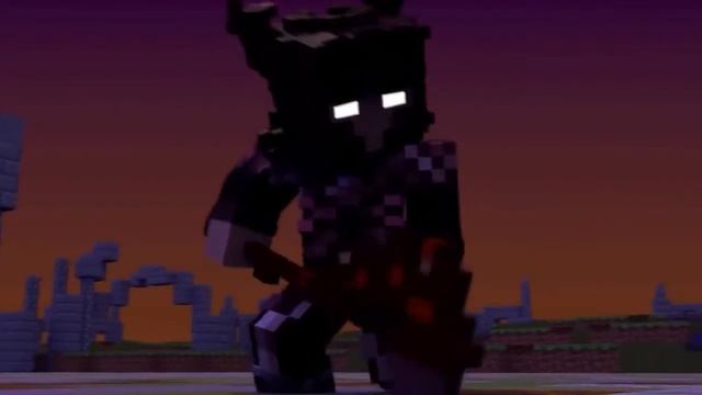 Minecraft анимация херобрин против короля скелетов