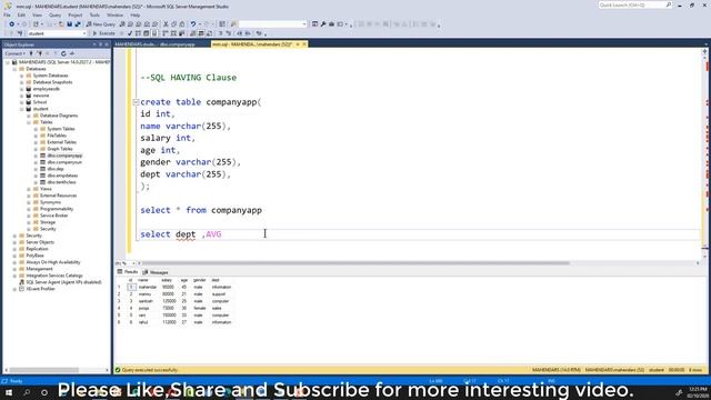 #26 GROUP BY and HAVING CLAUSE in SQL server with example.[2021].