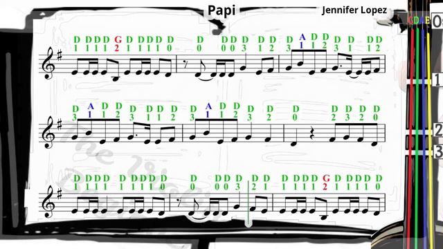 Papi | Jennifer Lopez | Violin SHEET MUSIC [With Fingerings] [Level 4]