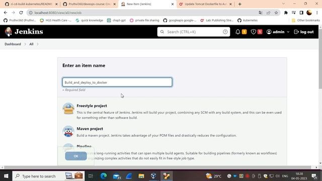 CI/CD Jenkins job to integrate Docker to Run Tomcat server