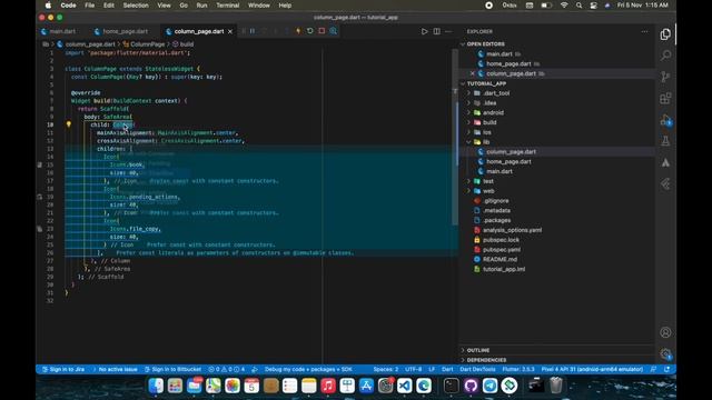 Flutter Column and Row Explained in Bangla