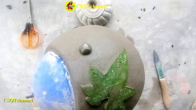 Making flower pots with cement // containing utensils and tools to change your home space