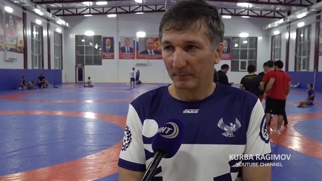 Тренировка дагестанских борцов перед чемпионатом России