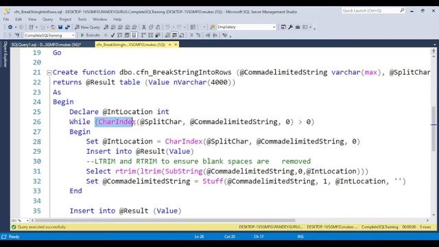 62. Split Comma Separated Values or Delimited Data into Separate Rows in SQL|User Defined Functions