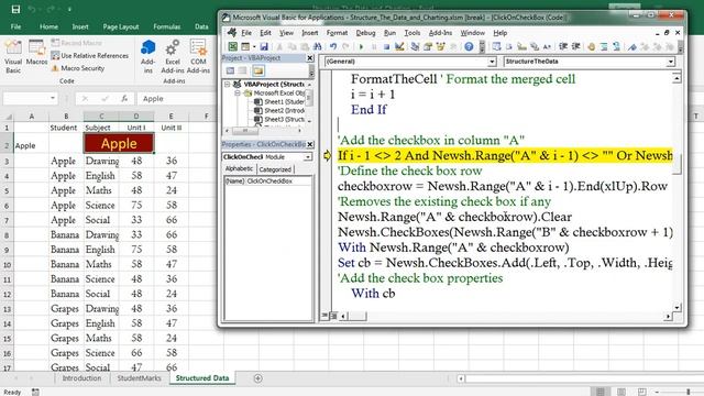 VBA Macros: Structure the Unstructured Data and charting