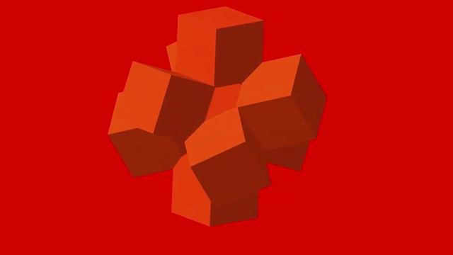 9 оранжевых кубов на красном хромакее