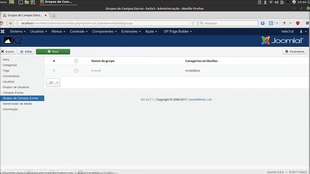 JA K2 Filter and Search configuração