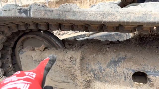 How to put the the track back on a mini excavator without any tools